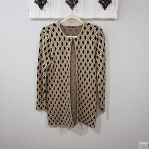 J.McLaughlin Fontaine Jacquard Open Cardigan M